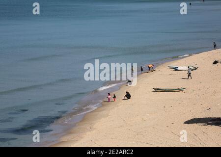 Gaza, Palestine. 12th Jan, 2021. Palestinians are seen enjoy at a beach in Gaza City, 13 January 2021 (Photo by Mahmuod Khattab/INA Photo Agency/Sipa USA) Credit: Sipa USA/Alamy Live News Stock Photo