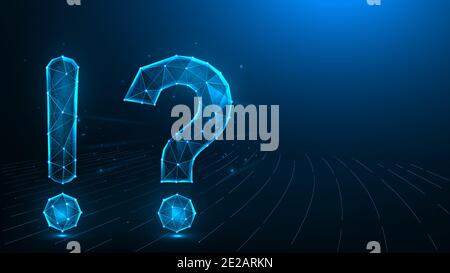 Question mark and exclamation mark low poly design Stock Vector