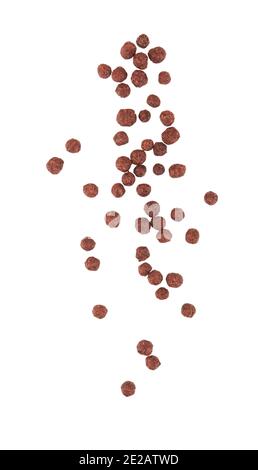 Chocolate cereal balls isolated on white background Stock Photo