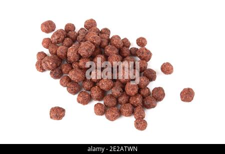 Chocolate cereal balls isolated on white background Stock Photo