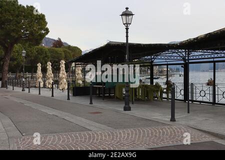 Closed restaurant in Lenno, lake Como, Italy Stock Photo