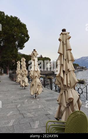 Closed restaurant in Lenno, lake Como, Italy Stock Photo