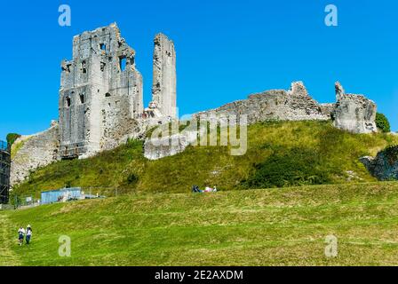 Corfe Castle.  A medieval fortress.in Dorset