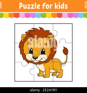 Lion, Word Puzzle Game, Educational Game for Preschool Kids, Place