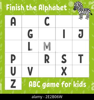 Letter Z Is For Zebra Abc Game For Kids Alphabet Coloring Page Cartoon Character Word And Letter Vector Illustration Stock Vector Image Art Alamy