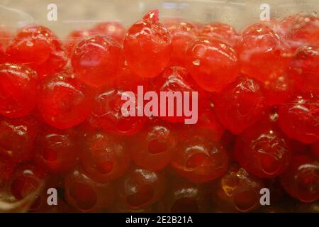 Stacked candied cherries Stock Photo