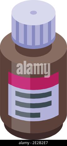 Medical syrup bottle icon. Isometric of medical syrup bottle vector icon for web design isolated on white background Stock Vector