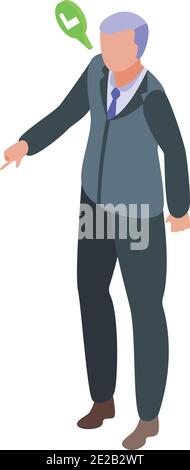 Approved manager icon. Isometric of approved manager vector icon for web design isolated on white background Stock Vector