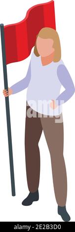 Red flag opportunity icon. Isometric of red flag opportunity vector icon for web design isolated on white background Stock Vector