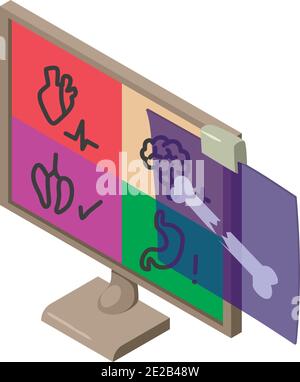Medical examination icon. Isometric illustration of medical examination vector icon for web Stock Vector