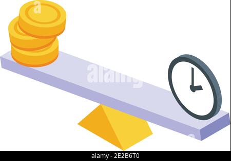 Time is money icon. Isometric of time is money vector icon for web design isolated on white background Stock Vector