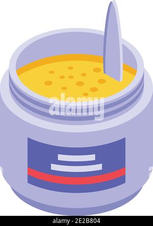 Jojoba jar cream icon. Isometric of jojoba jar cream vector icon for web design isolated on white background Stock Vector
