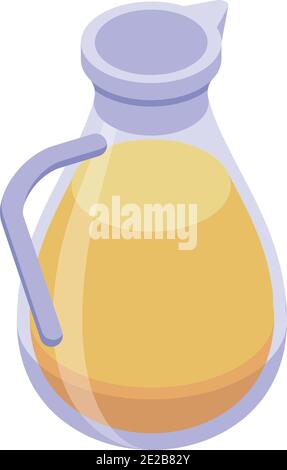 Fresh canola jug icon. Isometric of fresh canola jug vector icon for web design isolated on white background Stock Vector