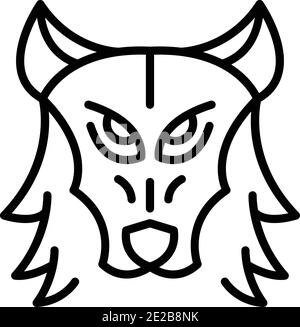 Wild wolf icon. Outline wild wolf vector icon for web design isolated on white background Stock Vector