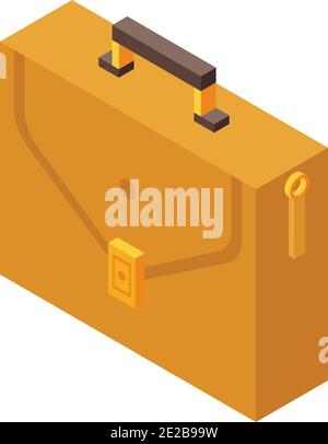 Briefcase icon. Isometric of briefcase vector icon for web design isolated on white background Stock Vector