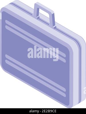 Leather briefcase icon. Isometric of leather briefcase vector icon for web design isolated on white background Stock Vector