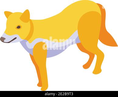 Red wolf icon. Isometric of red wolf vector icon for web design isolated on white background Stock Vector