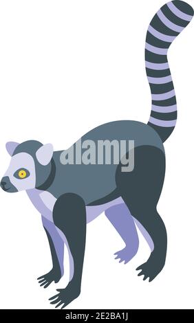 Tropical lemur icon. Isometric of tropical lemur vector icon for web design isolated on white background Stock Vector