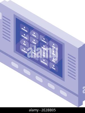 Door lock control panel icon. Isometric of door lock control panel vector icon for web design isolated on white background Stock Vector