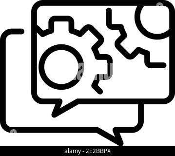 Chat force icon. Outline chat force vector icon for web design isolated on white background Stock Vector