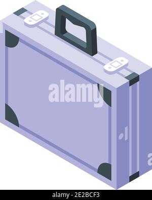 Metal briefcase icon. Isometric of metal briefcase vector icon for web design isolated on white background Stock Vector