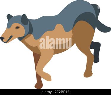 Animal wolf icon. Isometric of animal wolf vector icon for web design isolated on white background Stock Vector