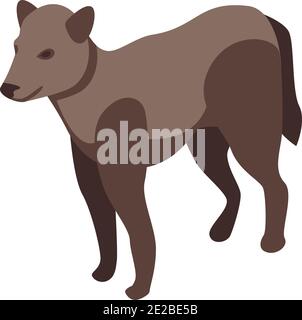 Wolf icon. Isometric of wolf vector icon for web design isolated on white background Stock Vector