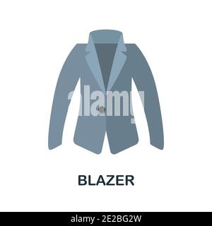 Blazer flat icon. Color simple element from clothes collection. Creative Blazer icon for web design, templates, infographics and more Stock Vector