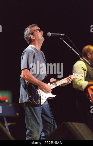 Eric Clapton in concert at The Birmingham NEC Arena in Birmingham