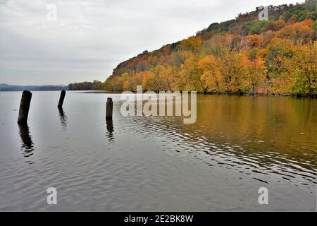 Along the Mississippi in fall Stock Photo