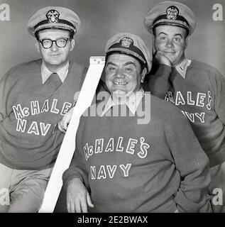 McHALE'S NAVY 1964 Universal Pictures film with from left: Joe Flynn, Ernest Borgnine,Tim Conway Stock Photo