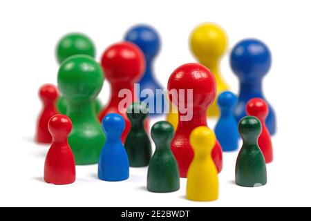 Colorful play figures against a white background Stock Photo