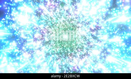 Color changing space particles concept 3d illustration background ...