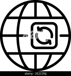 Global actualization icon. Outline global actualization vector icon for web design isolated on white background Stock Vector