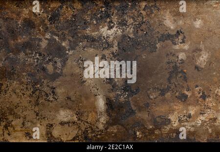 Background of an old rusty metal plate. Old oxidated metal. Stock Photo