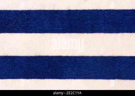 Closeup of a blue and white striped fabric texture Stock Photo