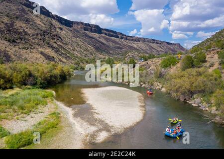 Kayaking and rafting in the Rio Grande Gorge State Park, New Mexico, USA Stock Photo