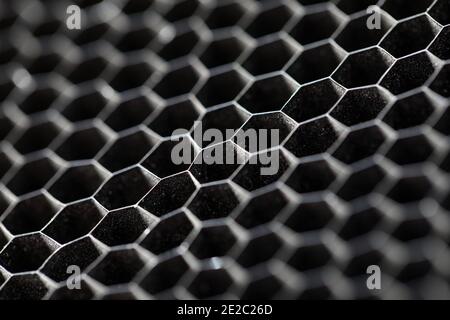 Metal hex grid Stock Photo