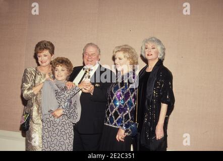 Charles Durning with Golden Girls cast, Bea Arthur, Betty White, Rue McClanahan, Estelle Getty at the 1991 Golden Globe Awards Credit: Ralph Dominguez/MediaPunch Stock Photo