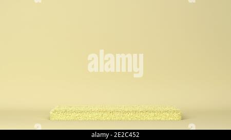 Fluffy rectangular podium. Minimal scene. 3d illustration Stock Photo