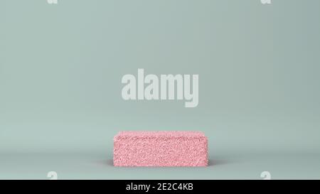 Fluffy rectangular podium. Minimal scene. 3d illustration Stock Photo