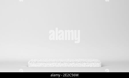 Fluffy rectangular podium. Minimal scene. 3d illustration Stock Photo