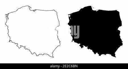 Poland silhouette maps Stock Vector