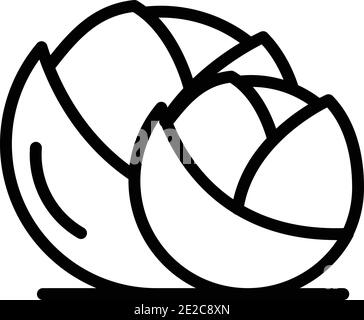 Farm cabbage icon. Outline farm cabbage vector icon for web design isolated on white background Stock Vector