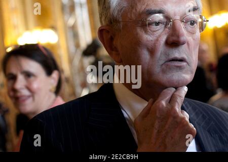 Jean Arthuis is pictured in the conference room of the Senate in Paris, France, on October 1st 2011. Photo by Stephane Lemouton/ABACAPRESS.COM Stock Photo