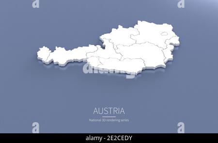austria Map. 3d rendering maps of countries. Stock Photo