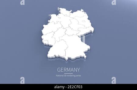 Germany Map. 3d rendering maps of countries. Stock Photo