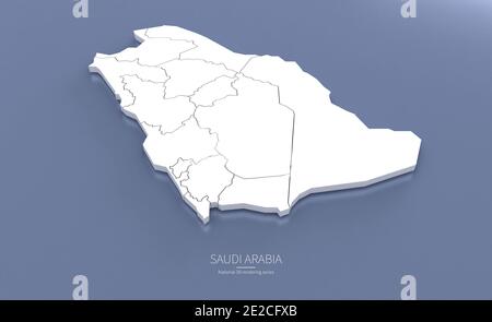 Saudi arabia Map. 3d rendering maps of countries. Stock Photo