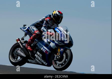 Spain's MotoGP rider Jorge Lorenzo from Yamaha during Tests of the Australia Grand Prix in Phillip Island, Melbourne, Australia on October 14, 2011. Photo by Malkon/ABACAPRESS.COM Stock Photo