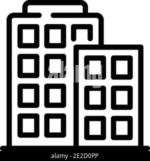City buildings icon. Outline city buildings vector icon for web design isolated on white background Stock Vector